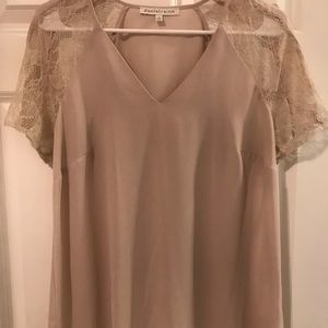 Blush/Taupe lace blouse